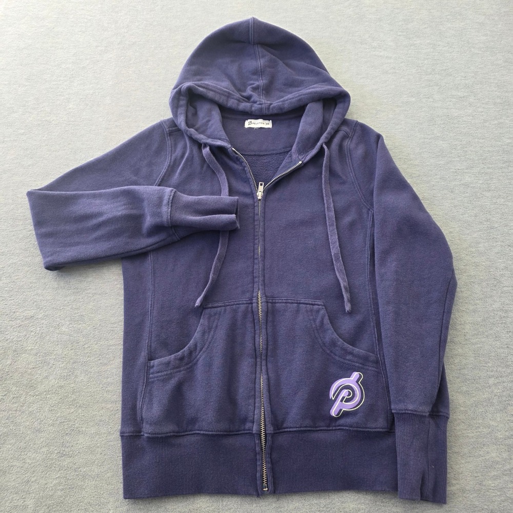 Peloton Womens Purple Full Zip Graphic Fleece Hoodie Sweatshirt XS